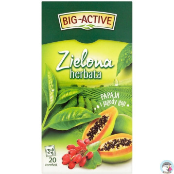 Herbata BIG-ACTIVE zielona (20 torebek) PAPAJA-JAGODY GOJI