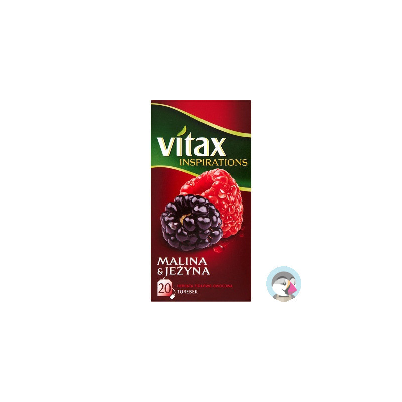 Herbata owocowo-ziołowa VITAX INSPIRATIONS (20 torebek z zawieszką) 40g Malina & Jeżyna