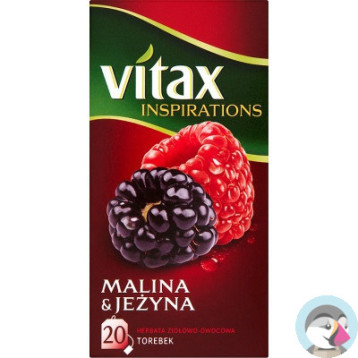 Herbata owocowo-ziołowa VITAX INSPIRATIONS (20 torebek z zawieszką) 40g Malina & Jeżyna