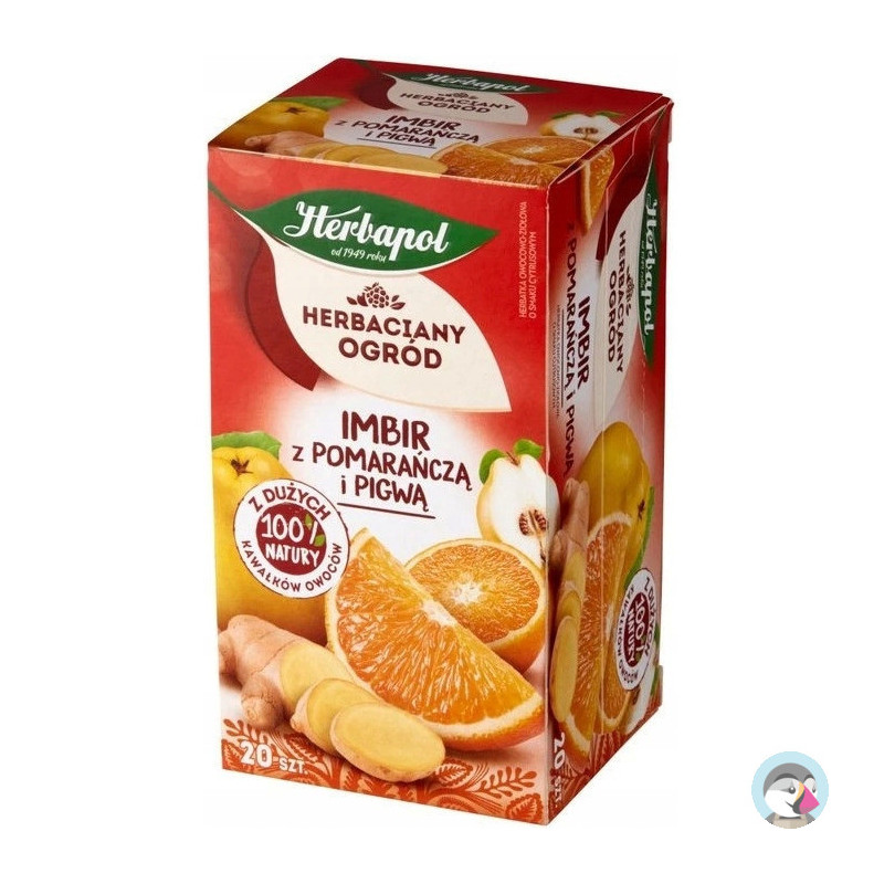 Herbata HERBAPOL owocowo-ziołowa (20 tb) Imbir z Pomarańczą i Pigwą 50g HERBACIANY OGRÓD