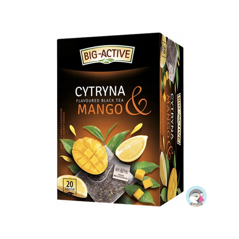 Herbata BIG-ACTIVE czarna (20 torebek) Cytryna & Mango