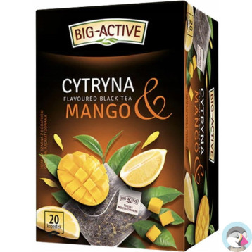 Herbata BIG-ACTIVE czarna (20 torebek) Cytryna & Mango