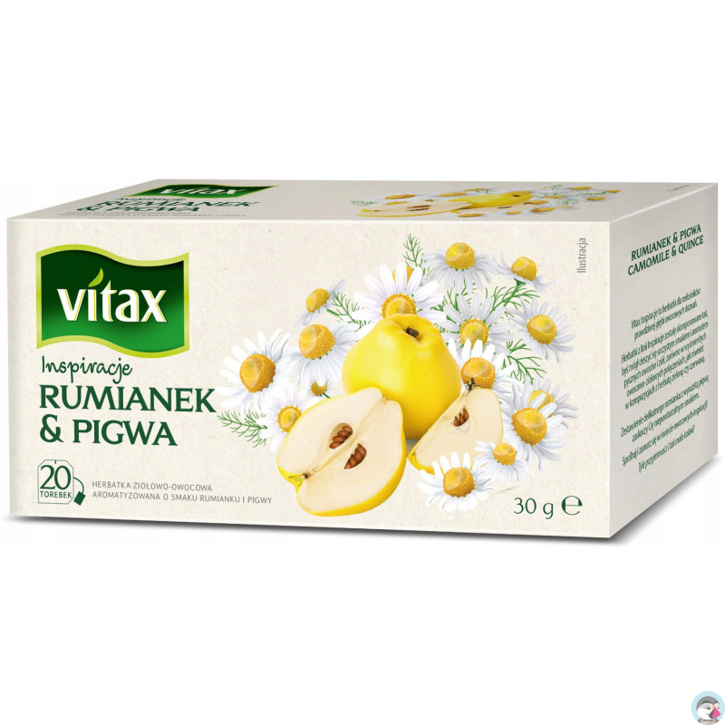 Herbata owocowo-ziołowa VITAX INSPIRATIONS (20 torebek z zawieszką) 33g Rumianek & Pigwa