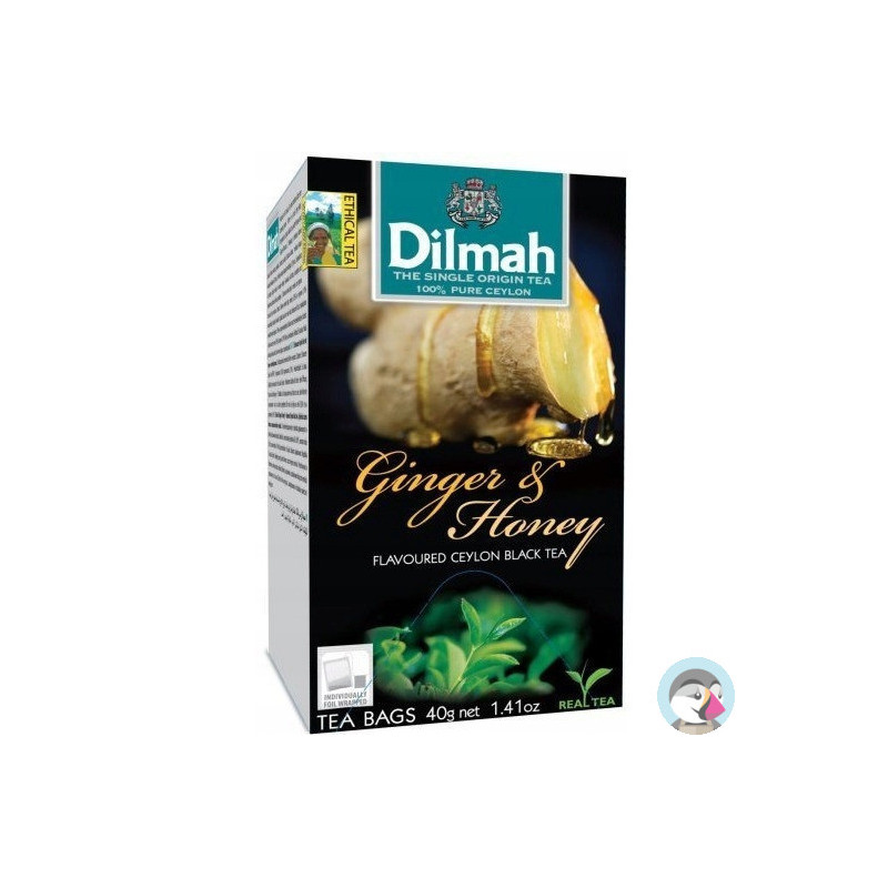 Herbata DILMAH (20 torebek) czarna z aromatem Imbiru i Miodu 30g