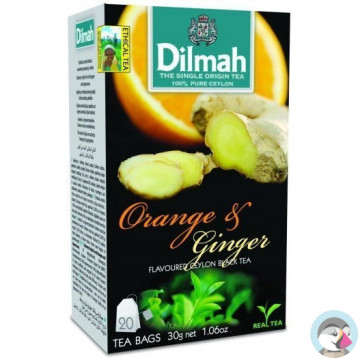 Herbata DILMAH (20 torebek) czarna z aromatem Pomarańczy i Imbiru