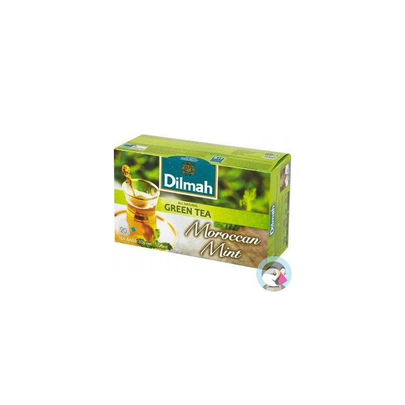 Herbata DILMAH (20 torebek) zielona z liśćmi mięty MOROCCAN GREEN TEA