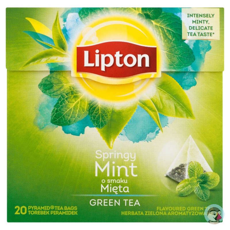 Herbata LIPTON PIRAMID (20 torebek) zielona z miętą GREEN TEA INTENSE MINT