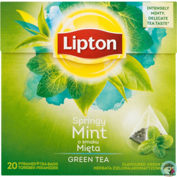 Herbata LIPTON PIRAMID (20 torebek) zielona z miętą GREEN TEA INTENSE MINT