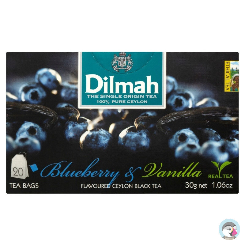 Herbata DILMAH (20 torebek) czarna z aromatem czarna jagoda i wanilia 85026