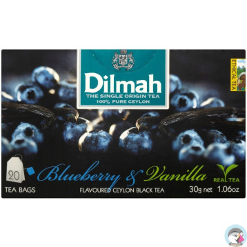 Herbata DILMAH (20 torebek) czarna z aromatem czarna jagoda i wanilia 85026