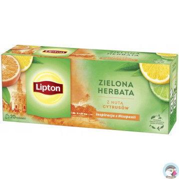 Herbata LIPTON (20 torebek) zielona z nutą cytrusów GREEN CITRUS