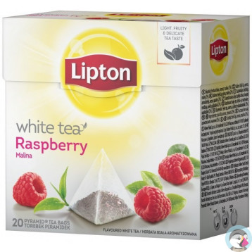 Herbata LIPTON PIRAMID (20 torebek) biała z aromatem malina Raspberry