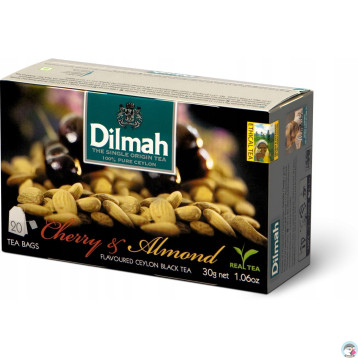 Herbata DILMAH (20 torebek) czarna z aromatem WIŚNIA & MIGDAŁ