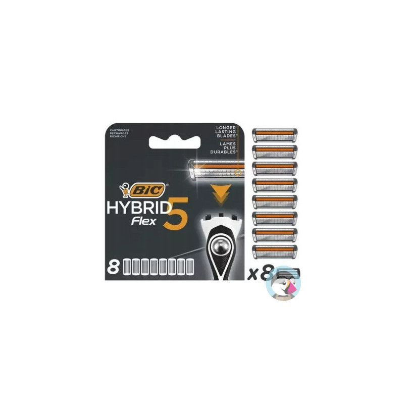 Wkłady do maszynki do golenia Flex 5 HYBRID blister 8 sztuk BIC 502341