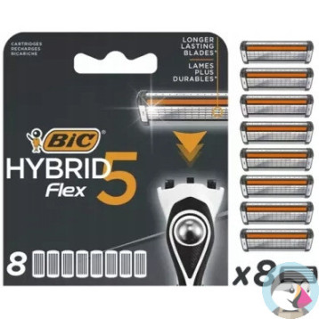 Wkłady do maszynki do golenia Flex 5 HYBRID blister 8 sztuk BIC 502341