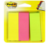 Znaczniki samoprzylepne POST-IT 26x76mm 671/3 neonowe 3x100 3M