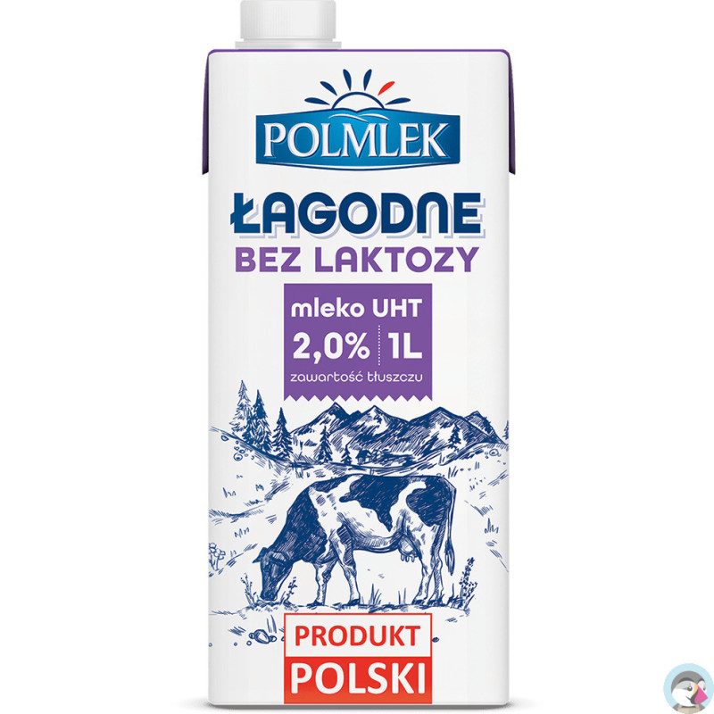 Mleko POLMLEK UHT ŁAGODNE bez laktozy 2% 1L