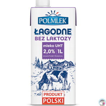 Mleko POLMLEK UHT ŁAGODNE bez laktozy 2% 1L