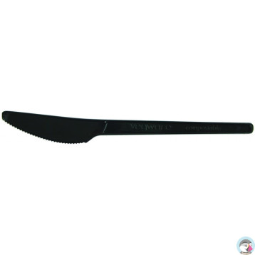 Nóż RCPLA 16,5cm czarny (50szt) VR-KN6.5B 100% biodegradowalny