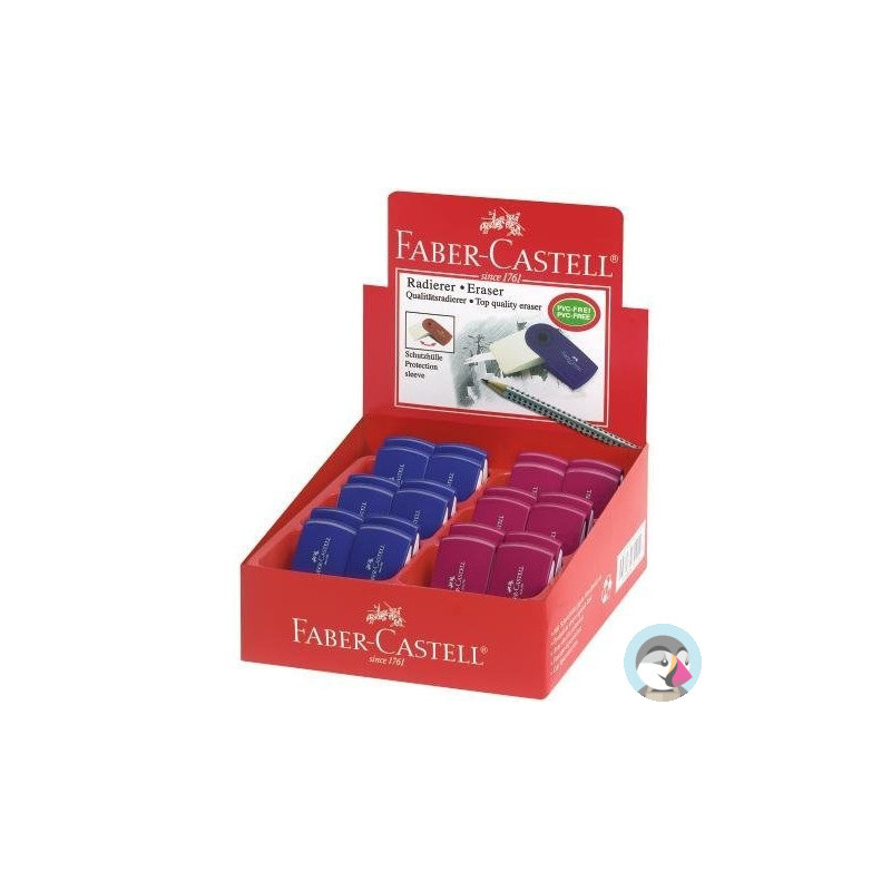 Gumka SLEEVE mini czerwono-niebieska 182411 FABER-CASTELL
