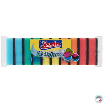 Zmywaki gąbka do zmywania Colors(10szt) 97570022 SPONTEX