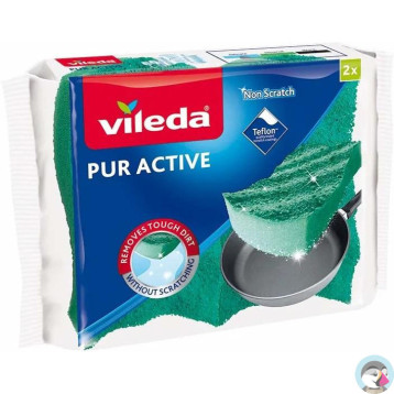 Gąbka VILEDA PUR ACTIVE 7x15cm (2 sztuki) zielona 4031791