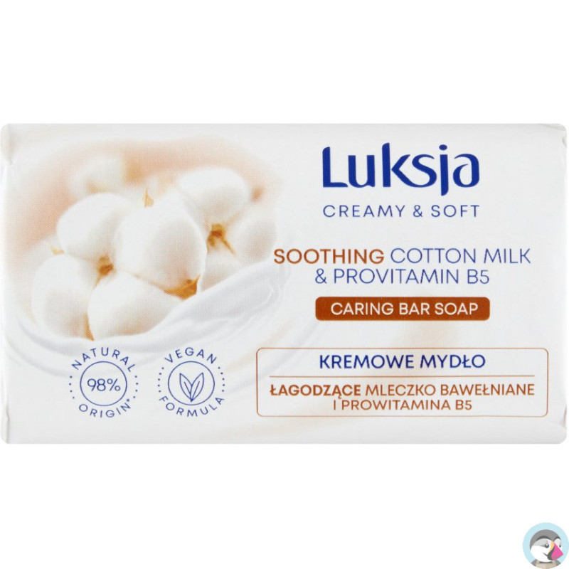 Mydło w kostce LUKSJA 90g o zapachu MLECZKO BAWEŁNIANE I PROWITAMINA B5