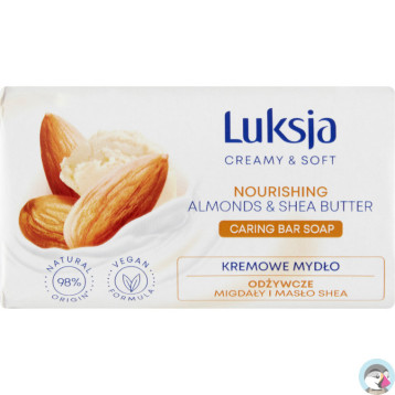 Mydło w kostce LUKSJA 90g o zapachu MIGDAŁ I MASŁO SHEA