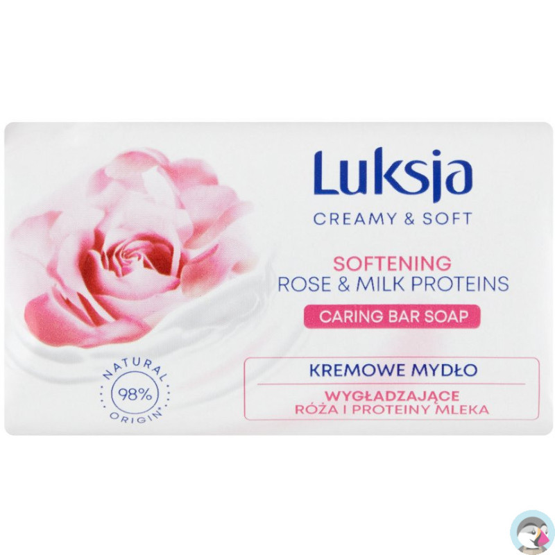 Mydło w kostce LUKSJA 90g o zapachu Róża i Proteiny mleka