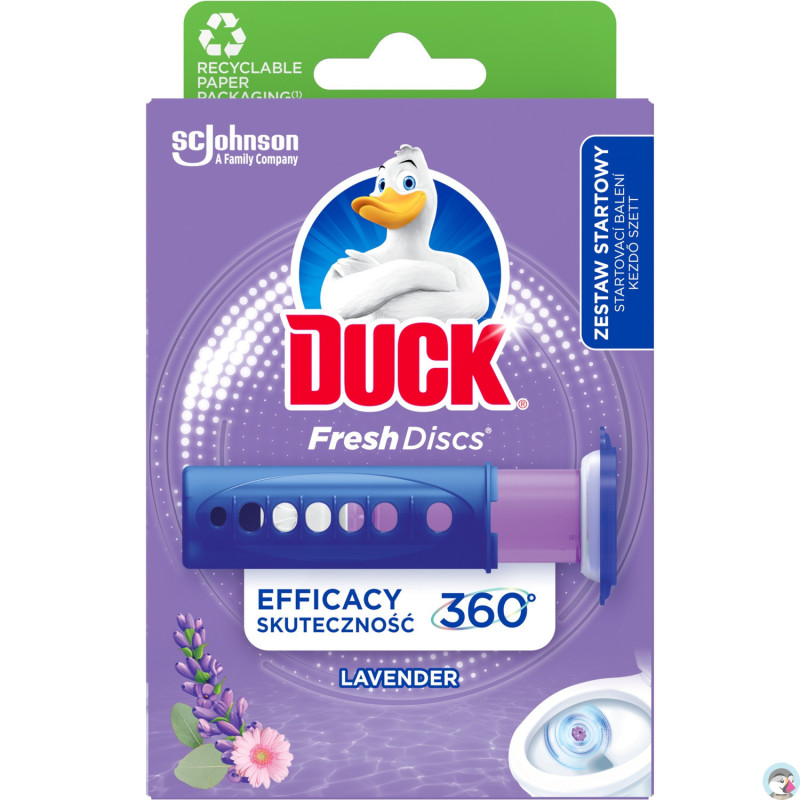 Żelowy krążek do WC z dozownikiem 36ml DUCK Lavenda