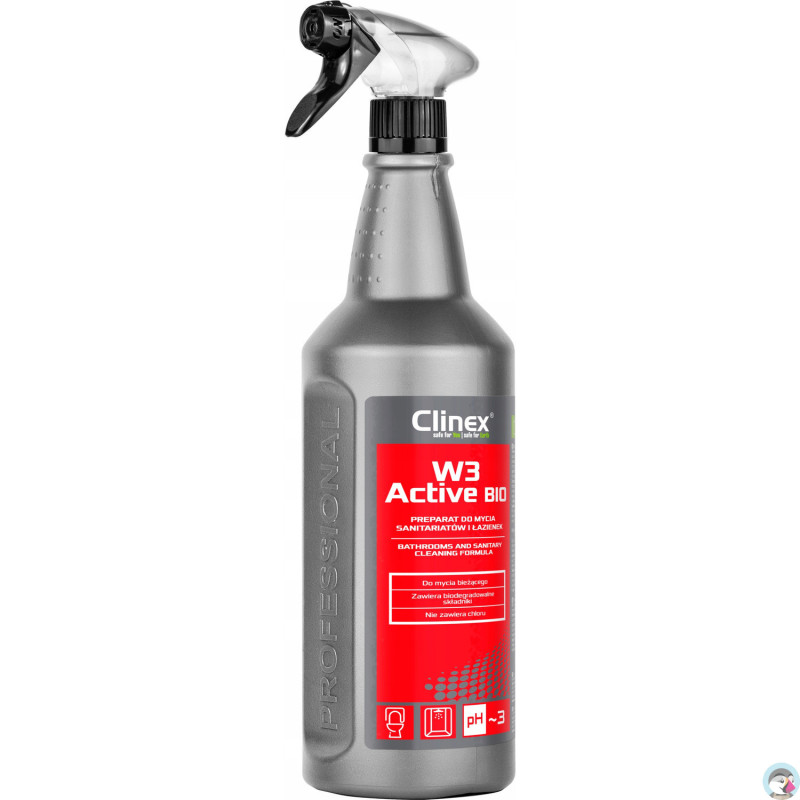 Preparat do mycia sanitariatów i łazienek W3 Active BIO 1L CL77512 CLINEX