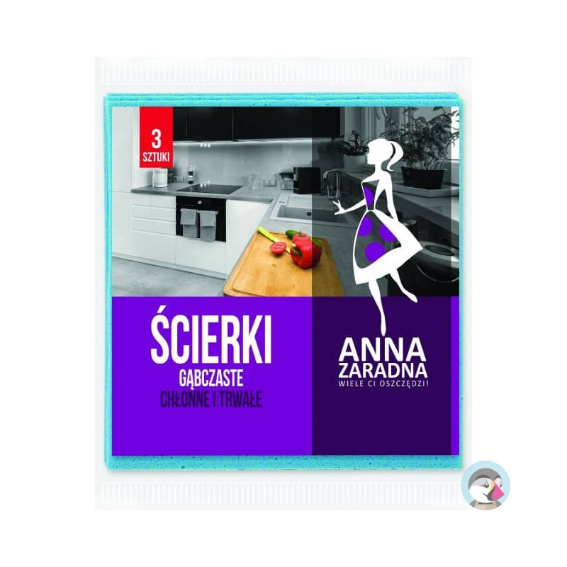 Ściereczka gąbczasta (3 szt.) ANNA ZARADNA PS-1002