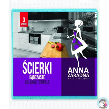 Ściereczka gąbczasta (3 szt.) ANNA ZARADNA PS-1002