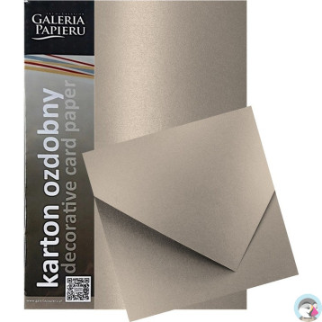 Karton ozdobny A4 PEARL stalowosrebrny 250g. (20ark.) Galeria Papieru