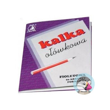 Kalka ołówkowa A4 50 arkuszy fioletowa DELFIN