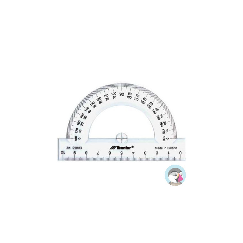 Kątomierz szkolny plastikowy 180st/10cm 21003 LENIAR