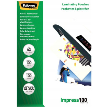 Folia do laminowania A3 100mic FELLOWES (100) 5351205 Folia do laminowania A3 100mic FELLOWES (100) 5351205