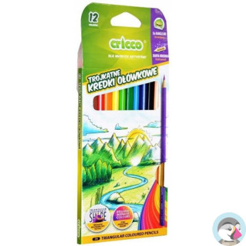 Kredki trójkątne 12kol.mix wzorów CRICCO CR322K12