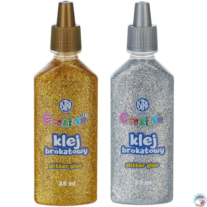 Klej brokatowy CREATIVO 35ml złoty i srebrny 332118001 ASTRA
