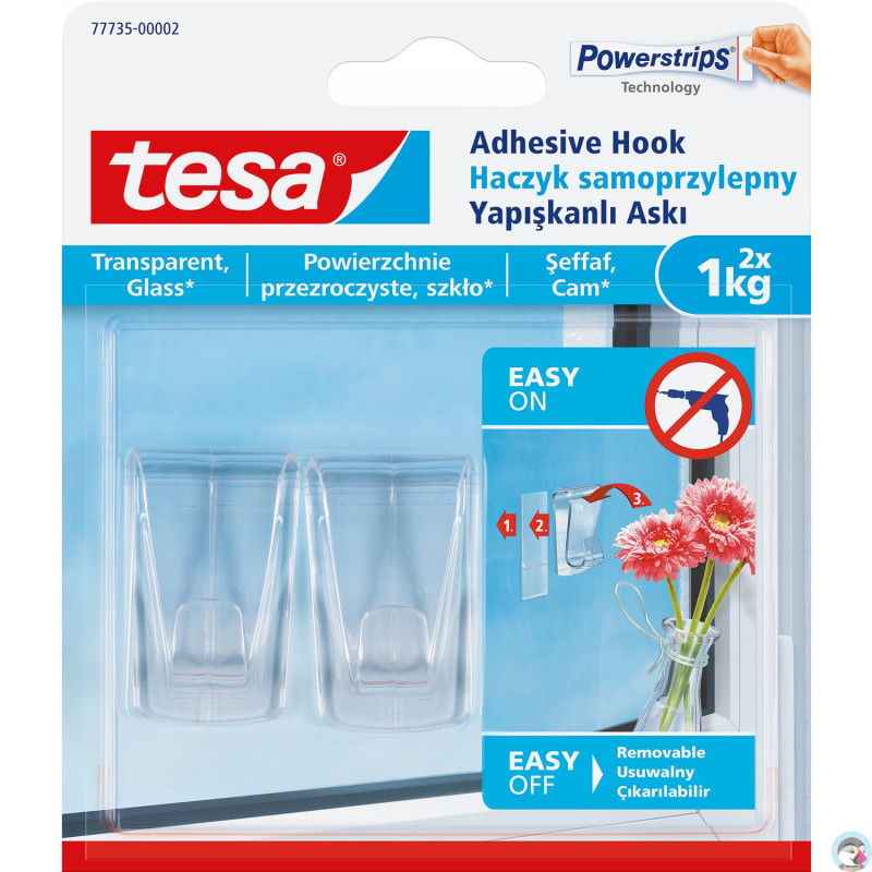 Haczyk dekoracyjny samoprzylepny TESA 1kg. ( 2sztuki) przezroczysty 77735-00002-00 TS