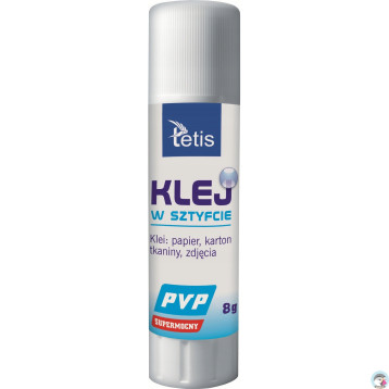 Klej w sztyfcie PVP 8g.( bezbarwny ) BG112-E TETIS