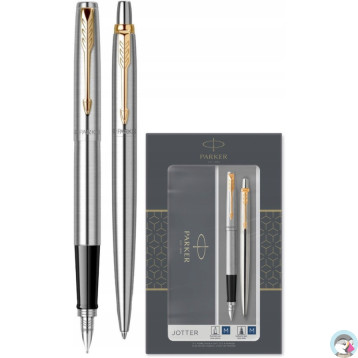 Komplet pióro wieczne + długopis JOTTER STAINLESS STEEL GT PARKER 2093257