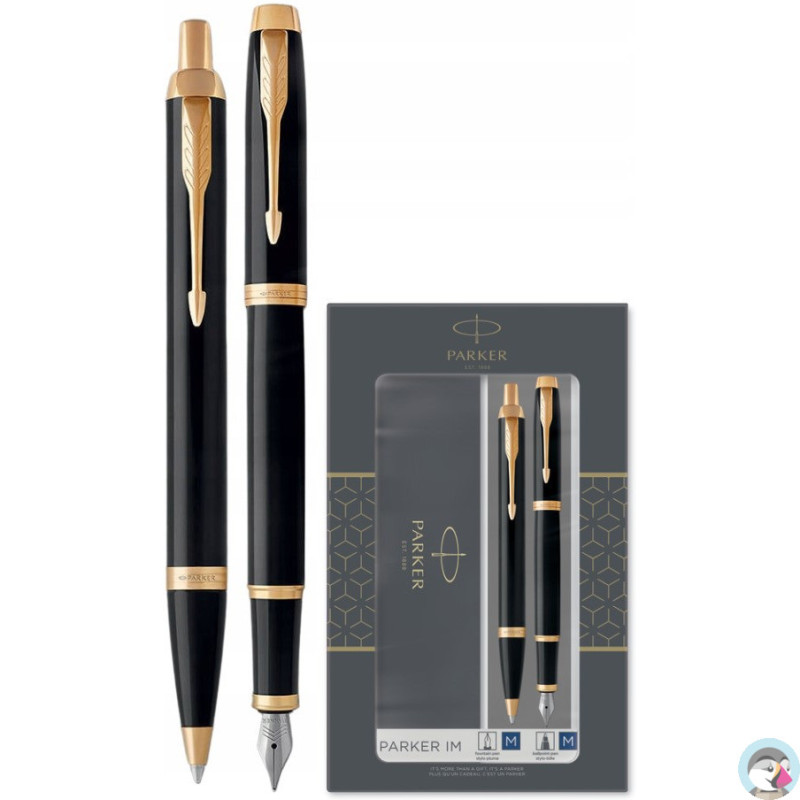 Komplet pióro wieczne + długopis IM DUO czarny GT PARKER 2093216