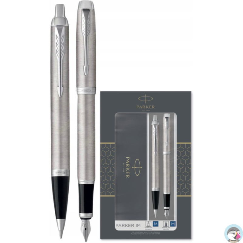 Komplet IM DUO srebrny CT pióro wieczne + długopis PARKER 2183058