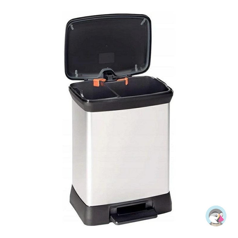 Kosz na śmieci CURVER DECO BIN z pedałem 10L+18L srebrny metalizowany 02165-582-00 203291
