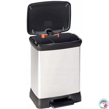 Kosz na śmieci CURVER DECO BIN z pedałem 10L+18L srebrny metalizowany 02165-582-00 203291