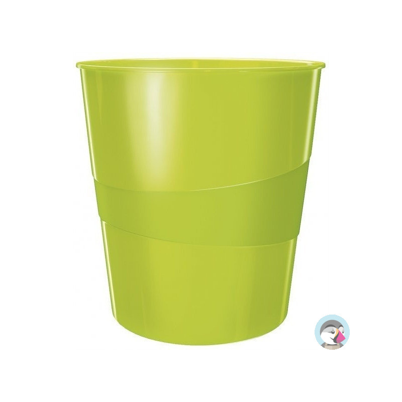 Kosz na śmieci 15L LEITZ WOW zielony metalik 52781054/52781064