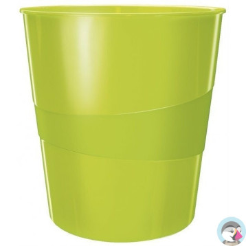 Kosz na śmieci 15L LEITZ WOW zielony metalik 52781054/52781064