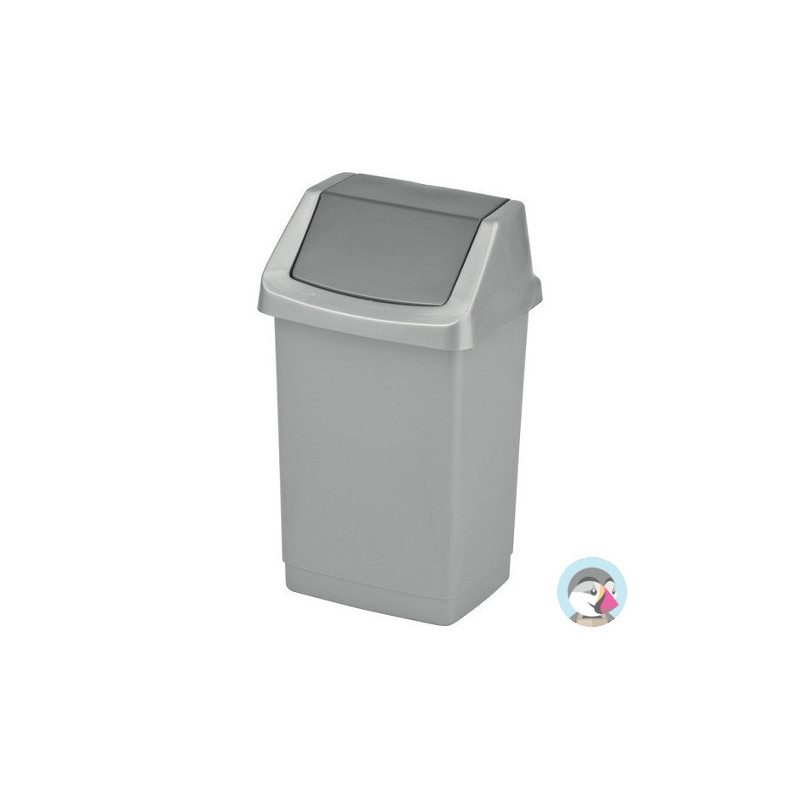 Kosz na śmieci uchylny 9l CURVER CLICK-IT srebrny/grafit 04042-877-65