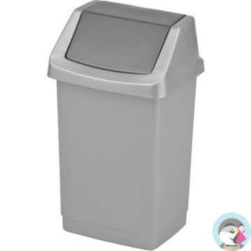 Kosz na śmieci uchylny 9l CURVER CLICK-IT srebrny/grafit 04042-877-65